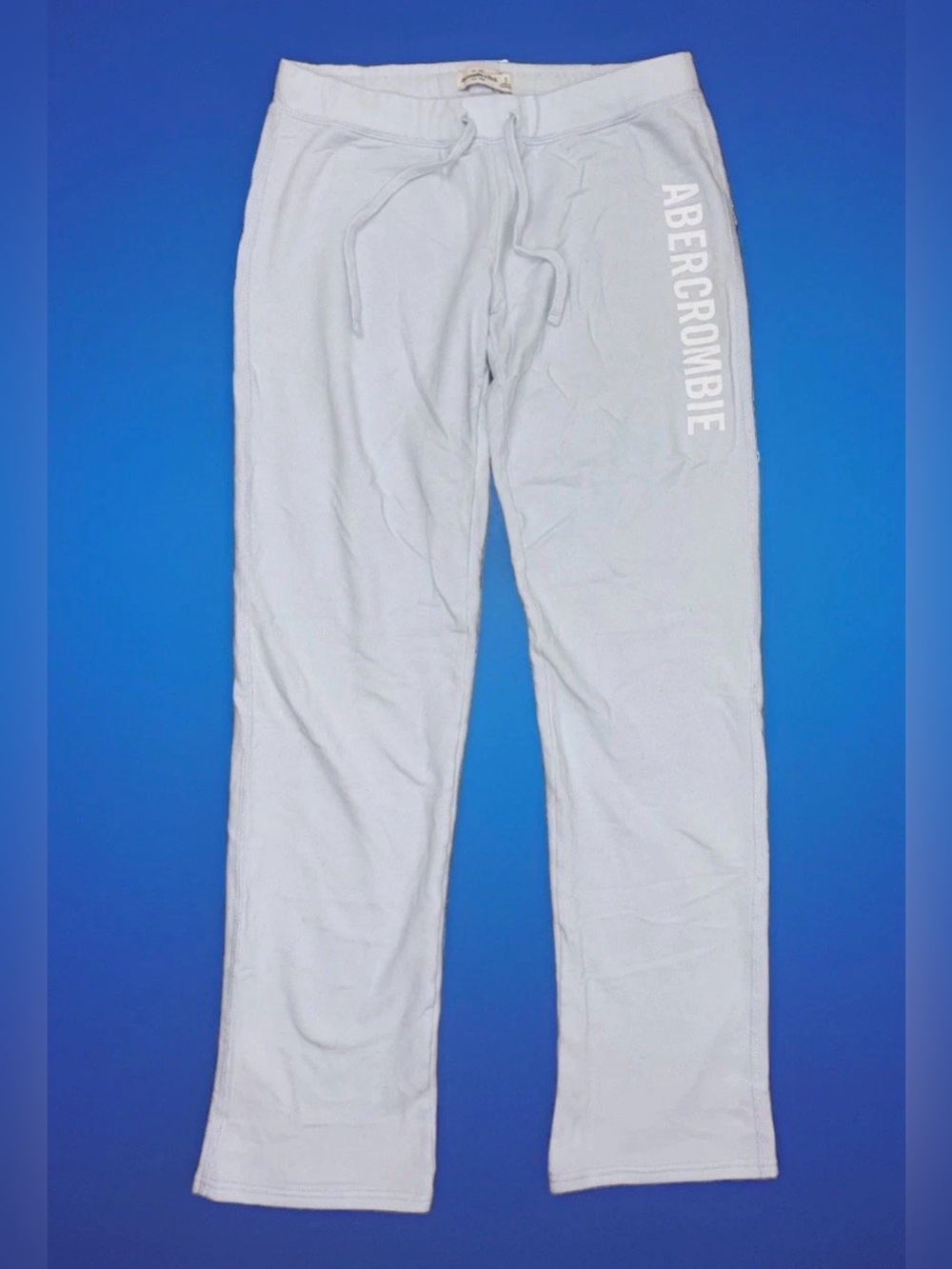 Abercrombie & Fitch Y2K Loose Leg Sweat Pants Spellout Baggy Light Blue Wmns (S)